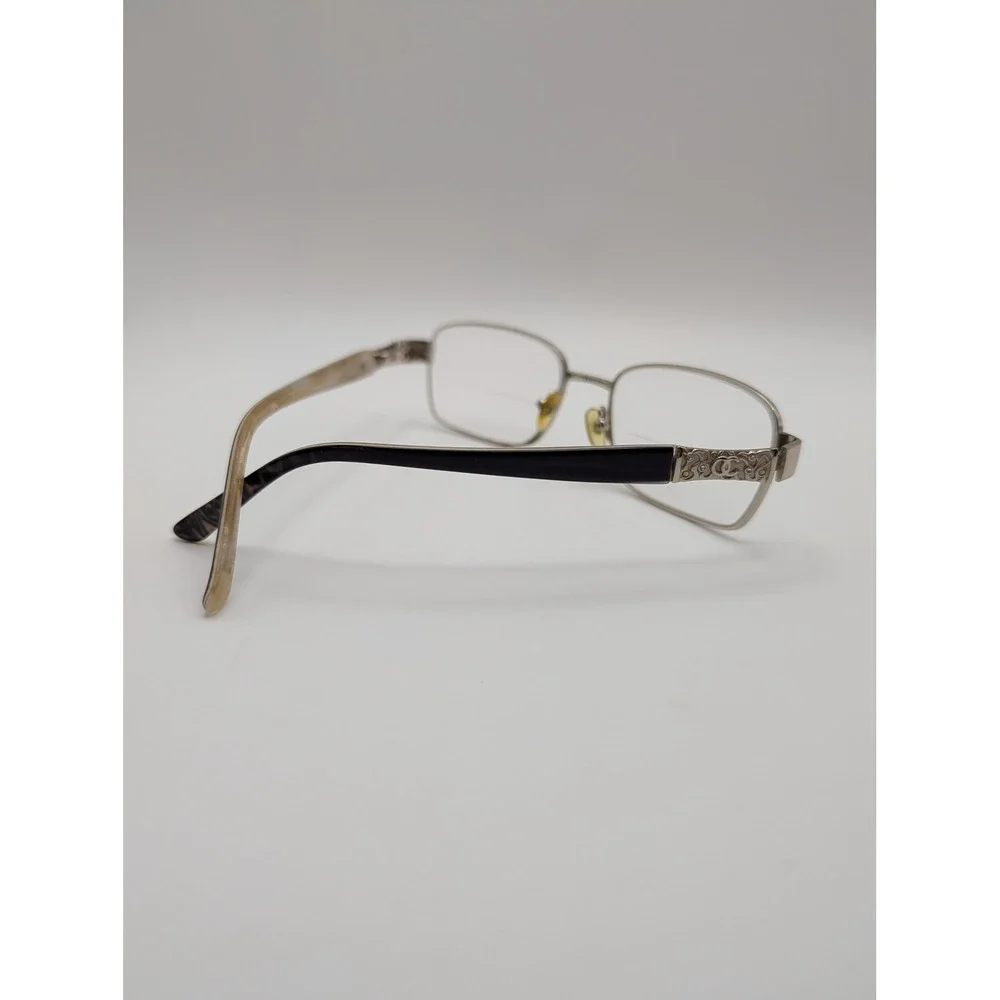 Oleg Cassini OCO505 Eyeglasses Frames Only Silver Full Rim Crystal Hinge 53mm